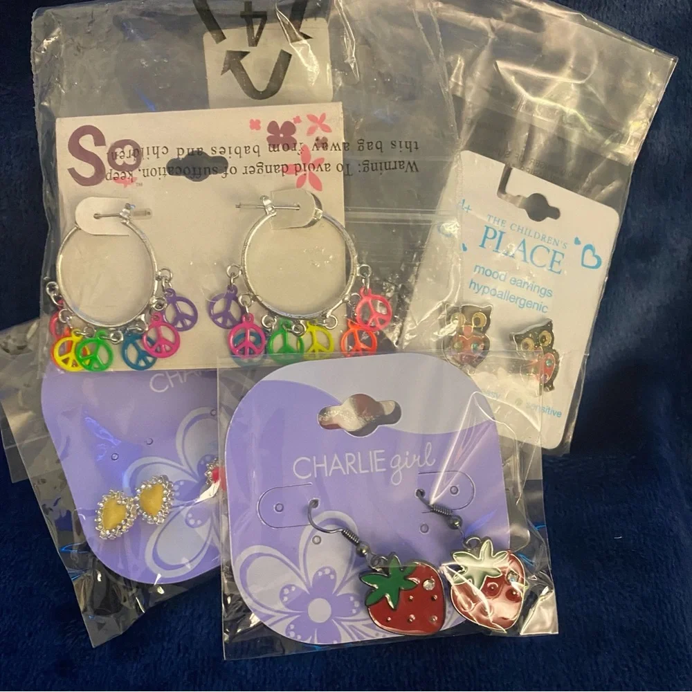 Colorful Kids Earrings Set